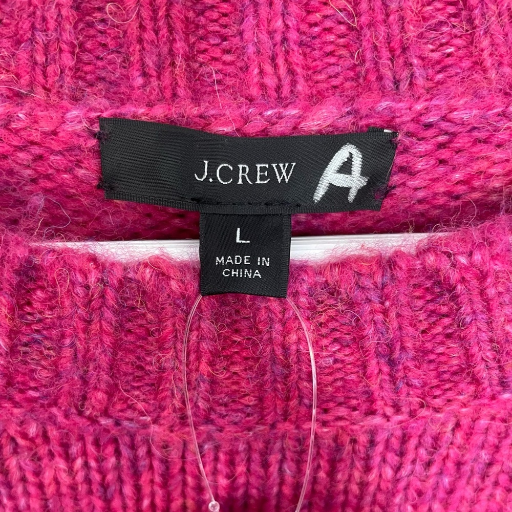 J. Crew Women's Alpaca Wool Blend Crewneck Sweater Fuchsia Heather NWT - Picture 9 of 14